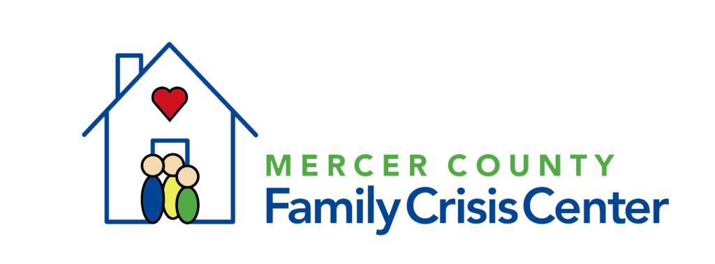 A logo for mercer county family crisis center.
